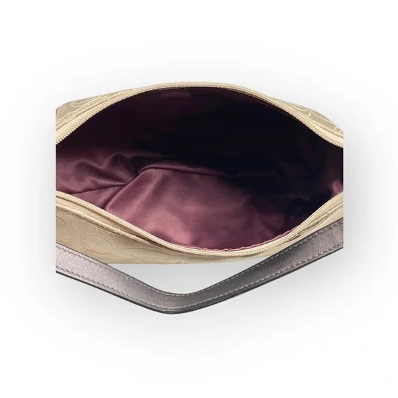 Coach ♕ Mia Lurex Signature C Top Handle Pouch Hobo Bag Handbag ♕ Light Khaki ♕ - Picture 11 of 16